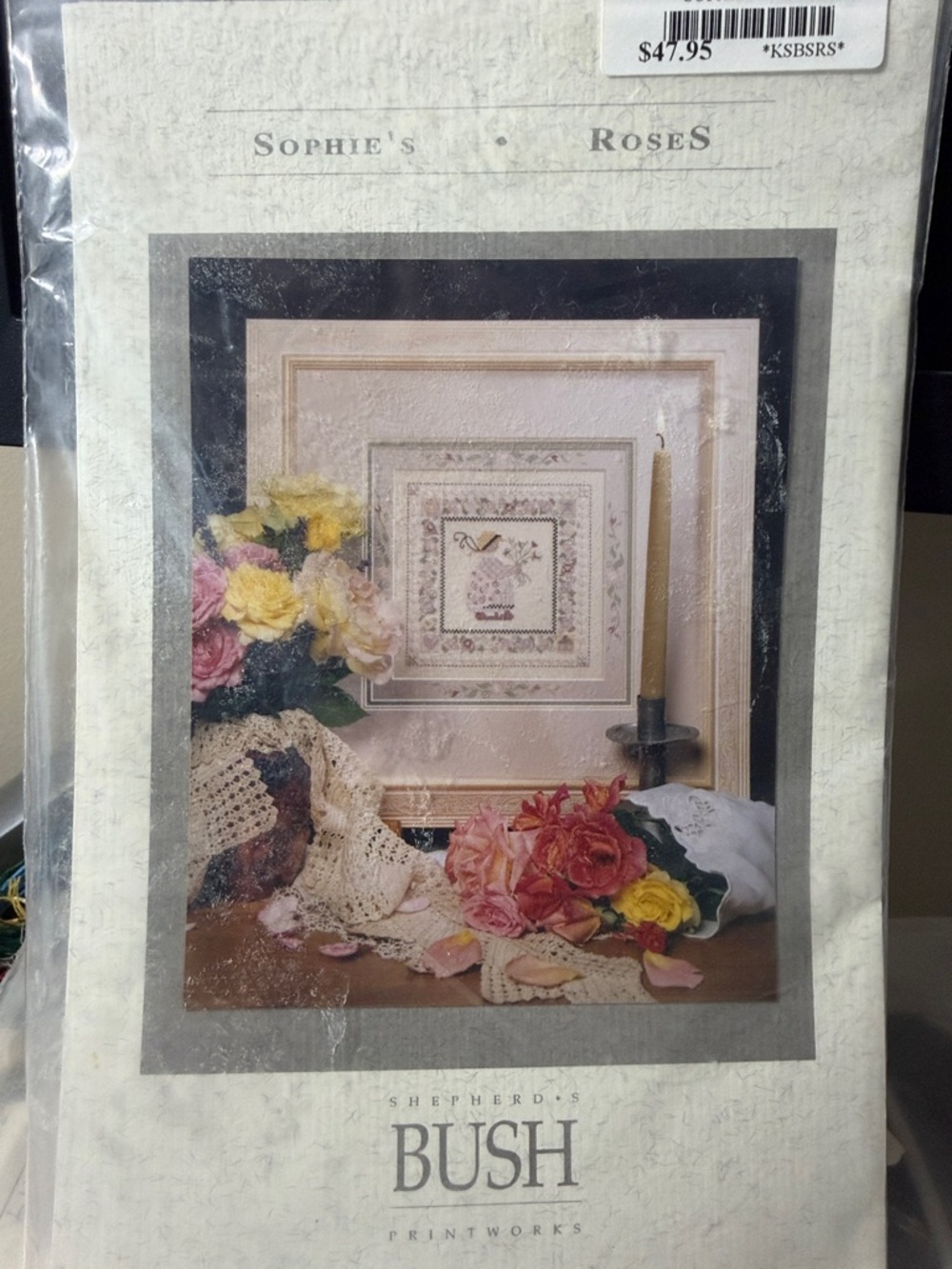 'Sophie's Roses' Floral Cross Stitch Kit Shepherds Bush with pack